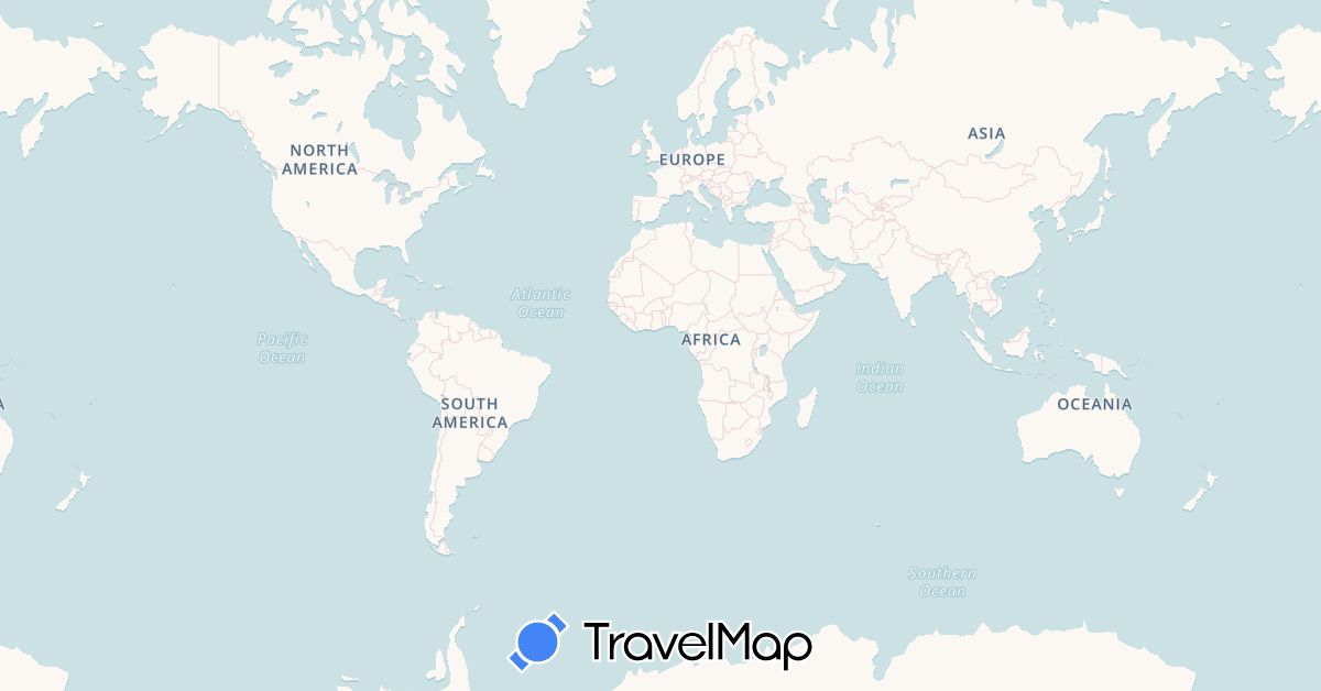 TravelMap itinerary: boat in American Samoa (Oceania)